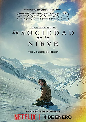 Pelicula La sociedad de la nieve, drama, director Juan Antonio Bayona
