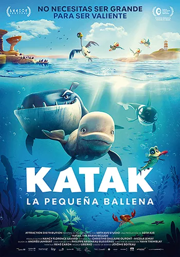 Pelicula Katak la pequea ballena, animacion, director Christine Dallaire-Dupont y Nicola Lemay